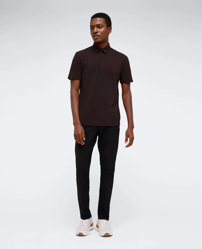 Kenneth Cole Polos and TShirts Men Performance Button Polo Brown Kenneth Cole Polos and TShirts Men Performance Button Polo Brown