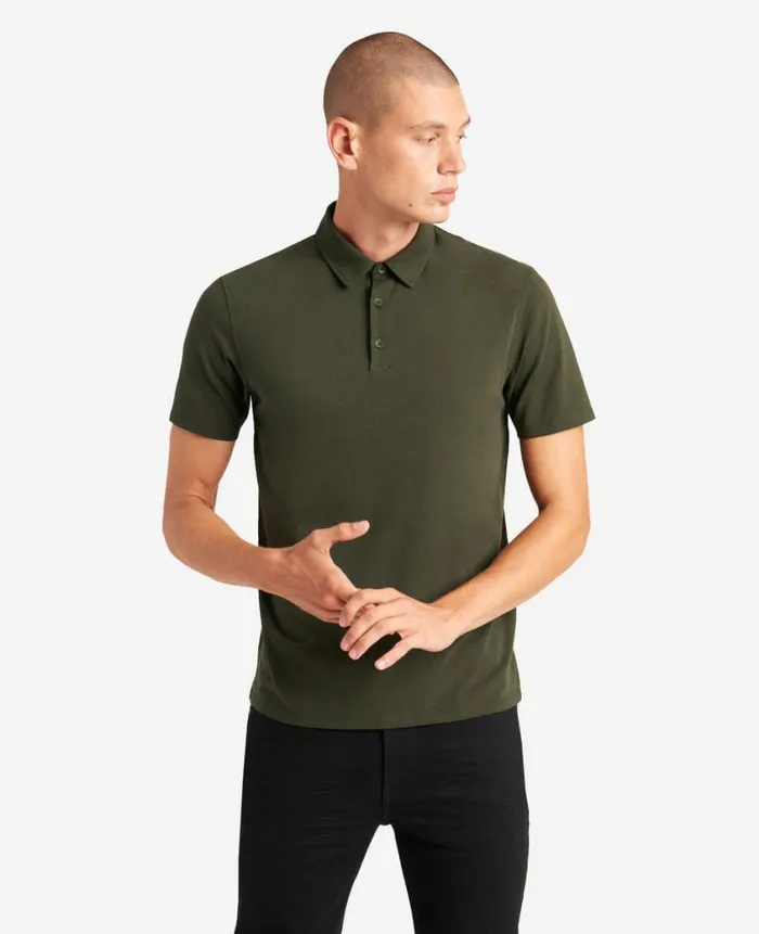 Kenneth Cole Polos and TShirts Men Performance Button Polo Green Kenneth Cole Polos and TShirts Men Performance Button Polo Green