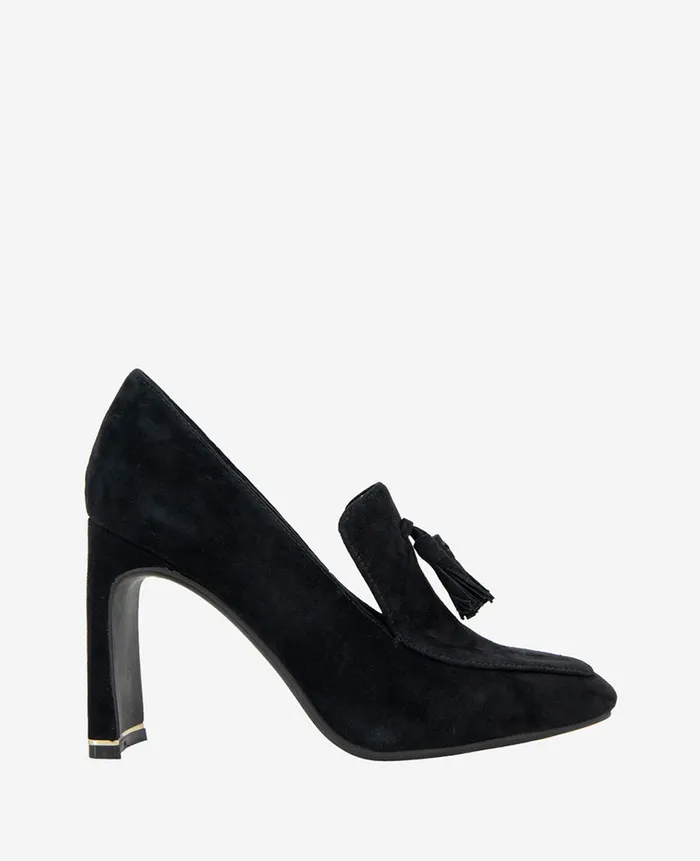 Kenneth Cole Pumps and Heels Women Nova Suede Heel Loafer Black