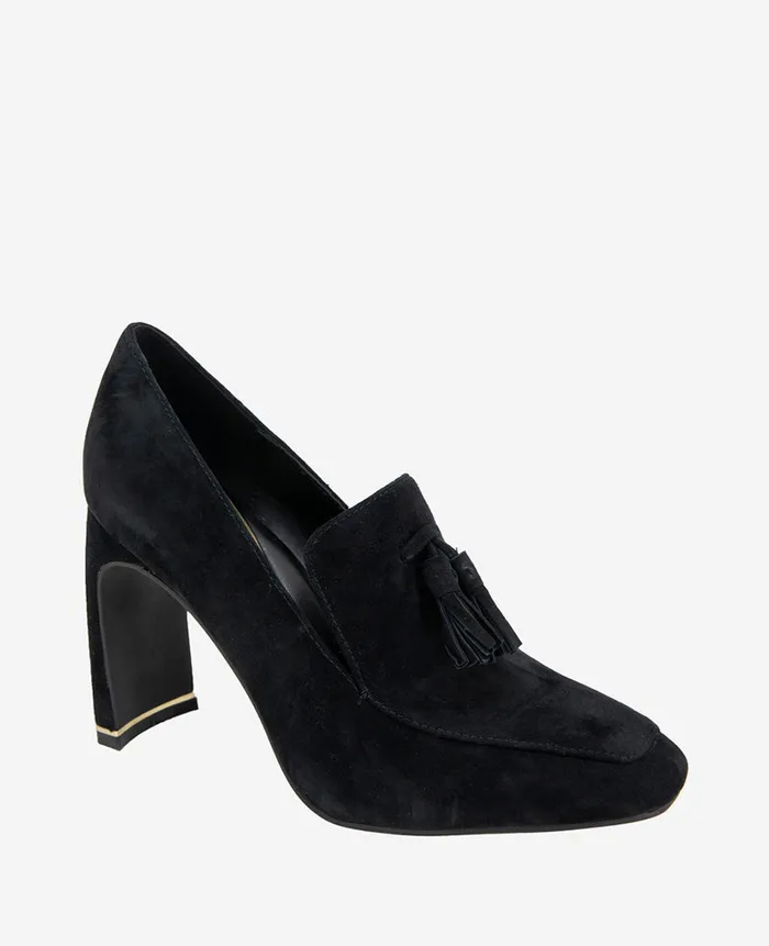 Kenneth Cole Pumps and Heels Women Nova Suede Heel Loafer Black Kenneth Cole Pumps and Heels Women Nova Suede Heel Loafer Black