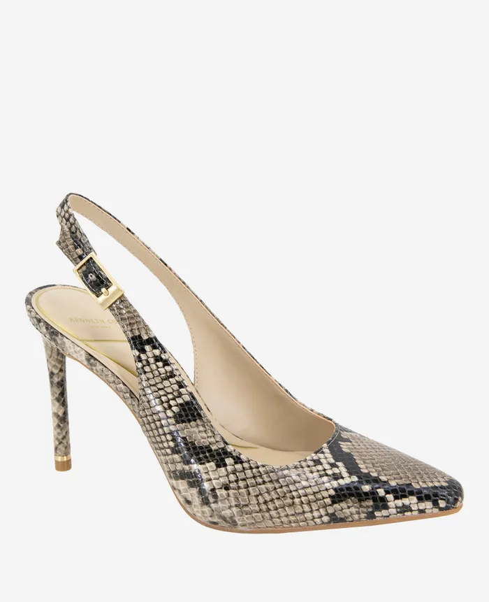 Kenneth Cole Pumps and Heels Women Quinnly Snakeskin Leather Slingback Heel Beige Kenneth Cole Pumps and Heels Women Quinnly Snakeskin Leather Slingback Heel Beige