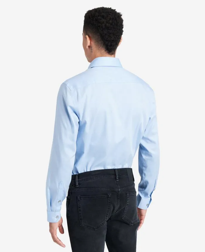 Kenneth Cole Shirts Men SlimFit ButtonDown Stretch Dress Shirt With TEK FIT Blue Kenneth Cole Shirts Men SlimFit ButtonDown Stretch Dress Shirt With TEK FIT Blue