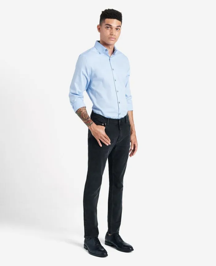Kenneth Cole Shirts Men SlimFit ButtonDown Stretch Dress Shirt With TEK FIT Blue Kenneth Cole Shirts Men SlimFit ButtonDown Stretch Dress Shirt With TEK FIT Blue
