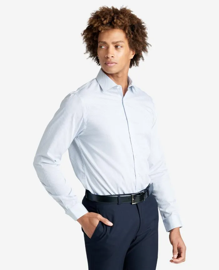 Kenneth Cole Shirts Men Slim Fit Kenneth Cole Natural Stretch Dress Shirt Blue