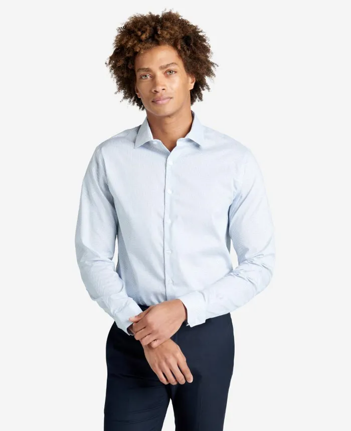 Kenneth Cole Shirts Men Slim Fit Kenneth Cole Natural Stretch Dress Shirt Blue