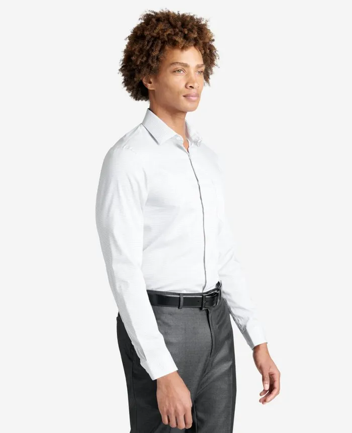 Kenneth Cole Shirts Men Slim Fit Kenneth Cole Sustinable Stretch Collar Solid Dress Shirt Blue