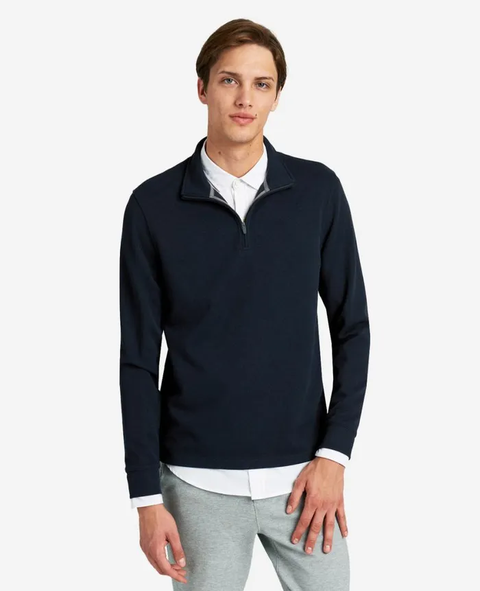 Kenneth Cole Sweaters Men QuarterZip Knit Pullover Blue