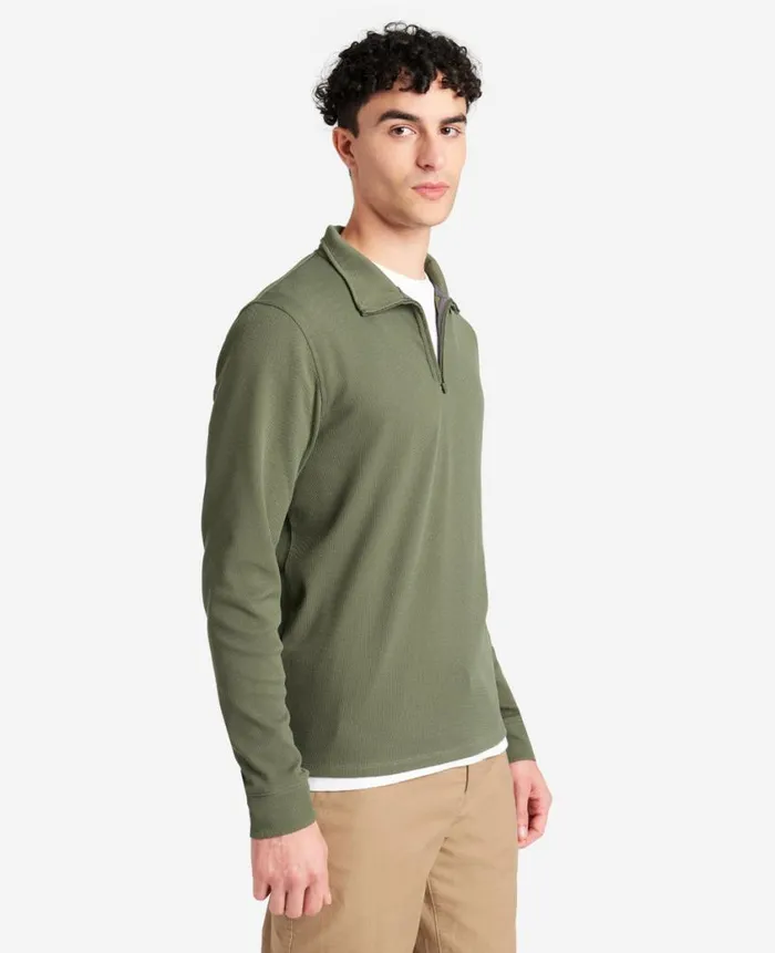 Kenneth Cole Sweaters Men QuarterZip Knit Pullover Green