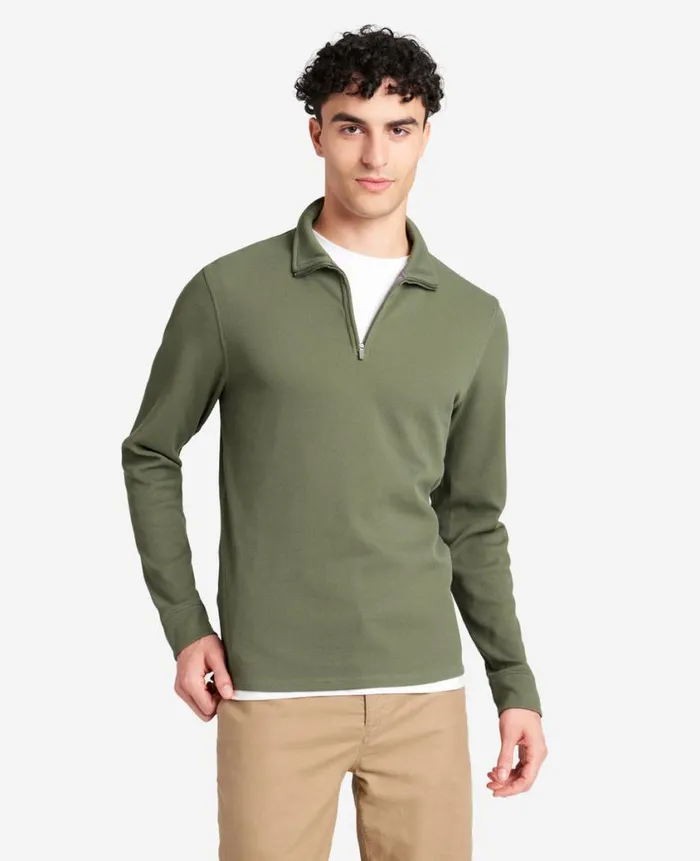 Kenneth Cole Sweaters Men QuarterZip Knit Pullover Green