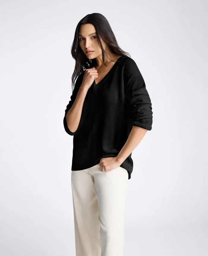 Kenneth Cole Sweaters Women Oversized VNeck Sweater Black