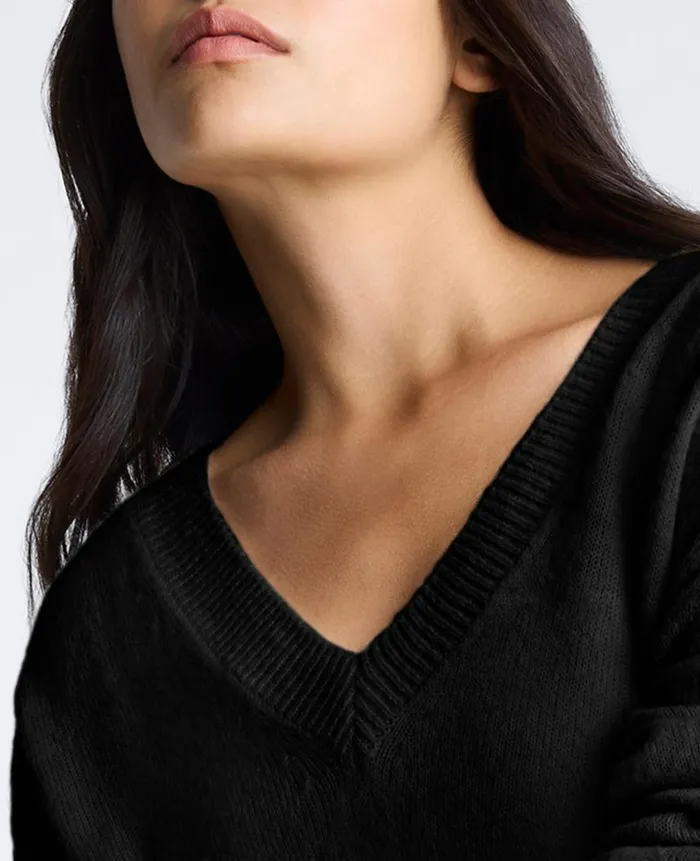 Kenneth Cole Sweaters Women Oversized VNeck Sweater Black Kenneth Cole Sweaters Women Oversized VNeck Sweater Black
