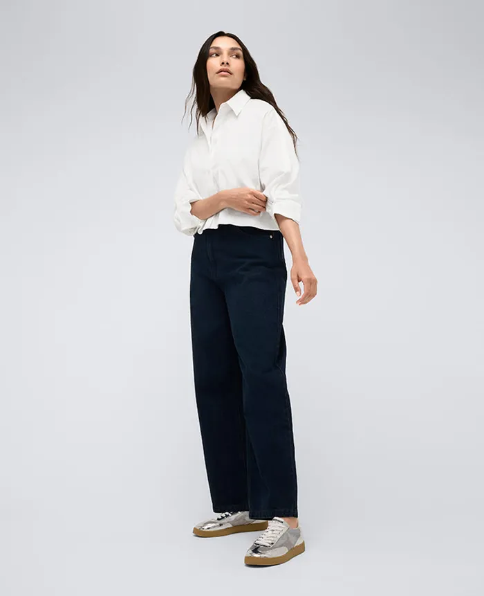 Kenneth Cole Tops Women Button Front Crop Boyfriend Shirt White Kenneth Cole Tops Women Button Front Crop Boyfriend Shirt White