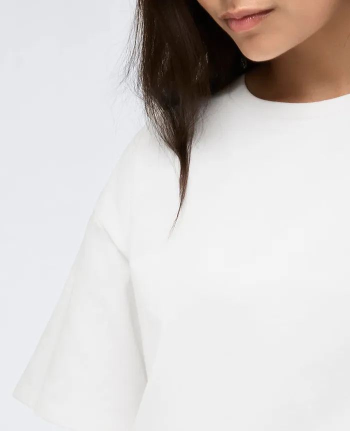 Kenneth Cole Tops Women Cotton Cropped Tee White