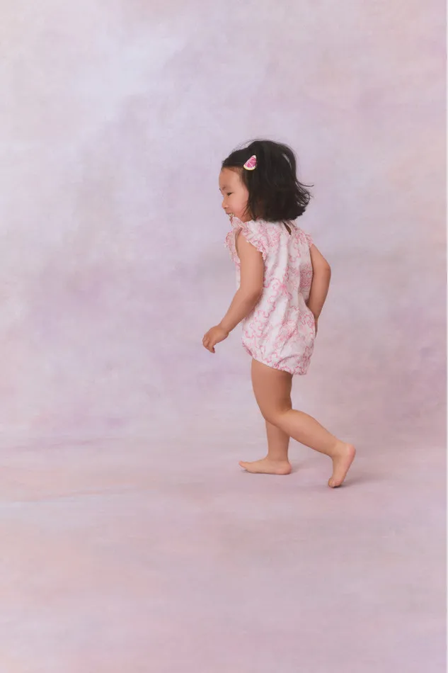 Kids Baby LoveShackFancy Baby Marletta Onesie Bubblegum Blast