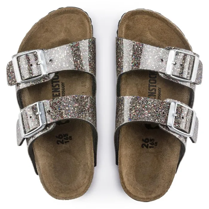 Kids Birkenstock TwoStrap Arizona Cosmic Sparkle Black Multi