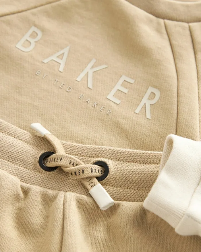 Kids CHESSUM 8211 Ombre Cotton Sweatshirt And Shorts Set Nude Ted Baker Sets and Outfits