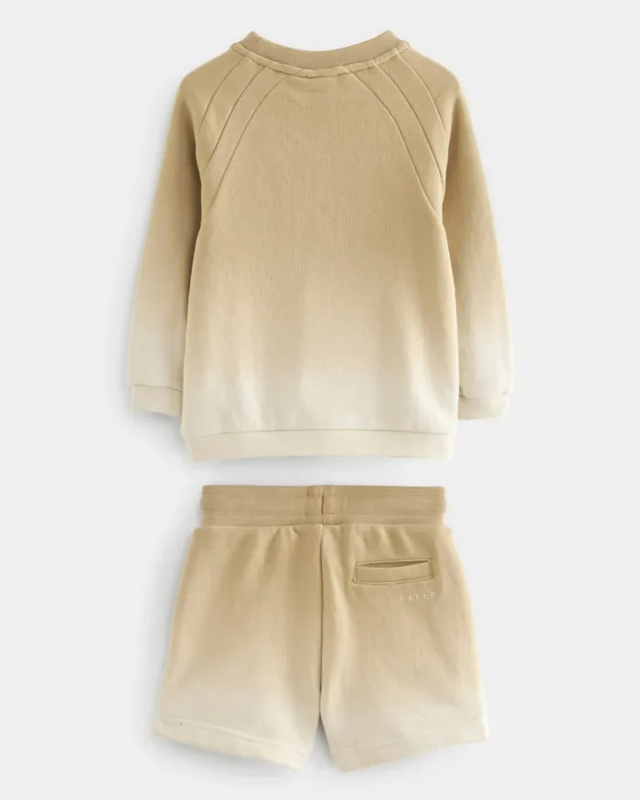 Kids CHESSUM 8211 Ombre Cotton Sweatshirt And Shorts Set Nude Ted Baker Sets and Outfits