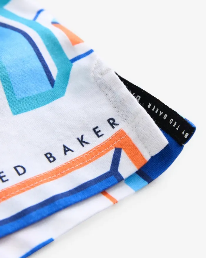 Kids ILIE 8211 Graphic TPrint Cotton TShirt White Ted Baker Baby