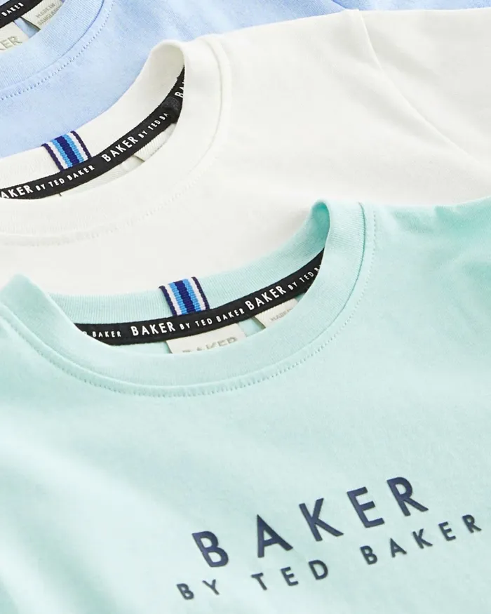 Kids IVAAN 8211 Three Pack Of Branded TShirts Pink Ted Baker Tops