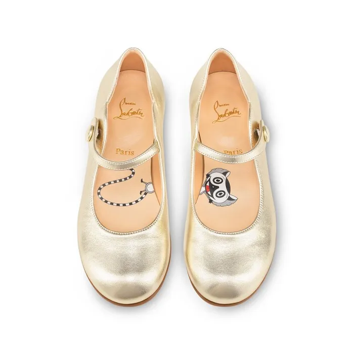Kids Melodie Chick Ballerinas 8211 Nappa Leather 8211 Platine Christian Louboutin Ballerinas