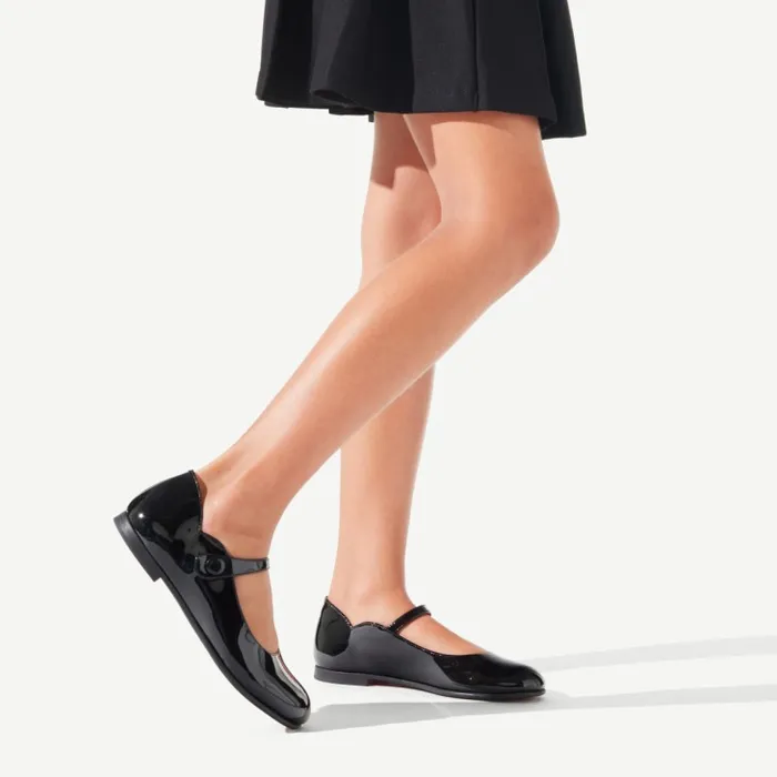 Kids Melodie Chick Ballerinas 8211 Patent Calf 8211 Black Christian Louboutin Ballerinas