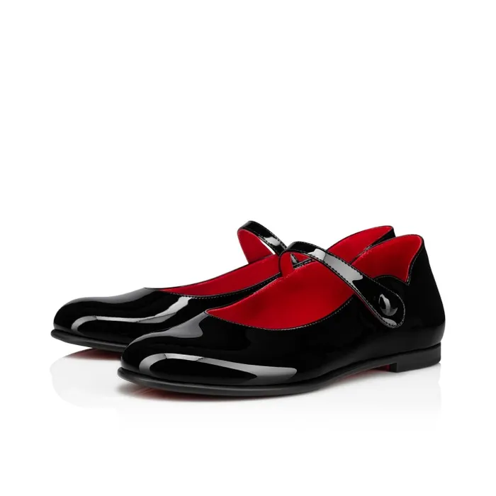 Kids Melodie Chick Ballerinas 8211 Patent Calf 8211 Black Christian Louboutin Ballerinas
