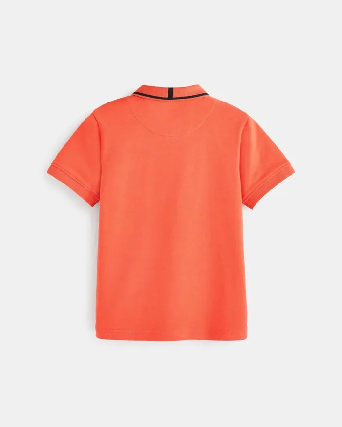 Kids THACKER 8211 Branded Panel Cotton Polo Shirt Red Ted Baker Tops Kids THACKER 8211 Branded Panel Cotton Polo Shirt Red Ted Baker Tops