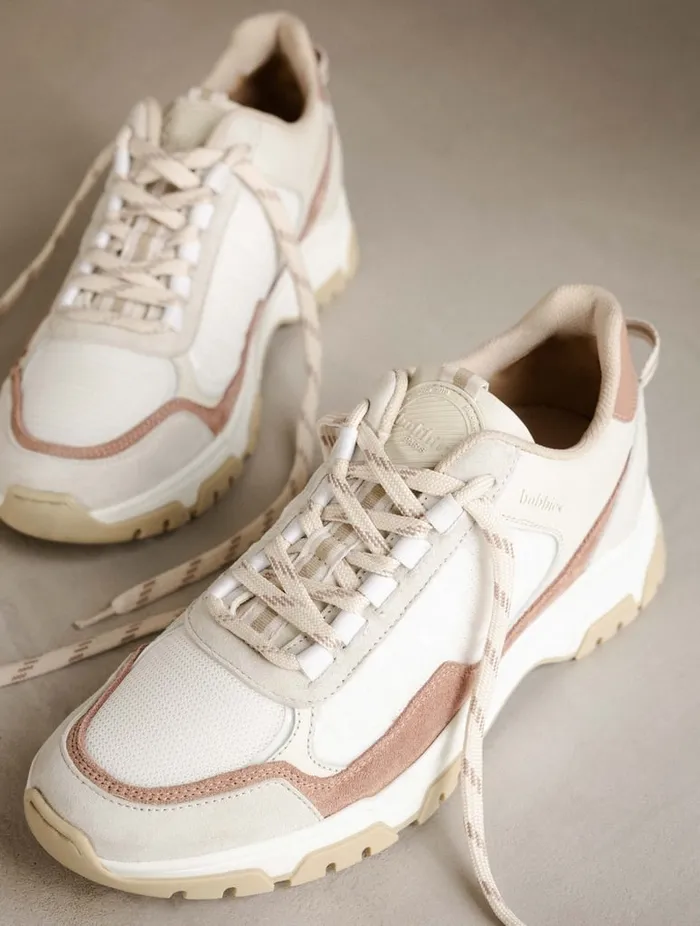 Kiwa White and Blush Women Bobbies Sneakers