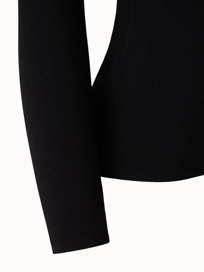 Knit Pullover With Trapezoid Neckline Black Women Akris Knitwear