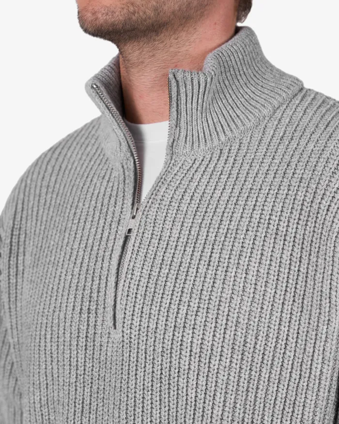 Knit Sweaters Colorfulstandard Men Merino Quarter Zip 8211 Dusty Olive