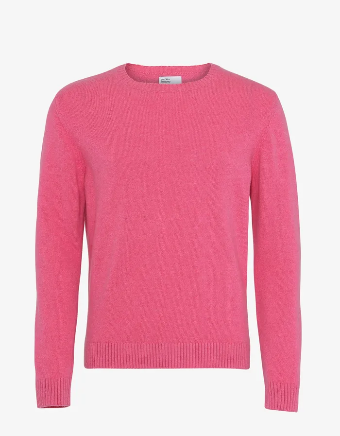 Knit Sweaters Men Colorfulstandard Classic Merino Wool Crew 8211 Bubblegum Pink