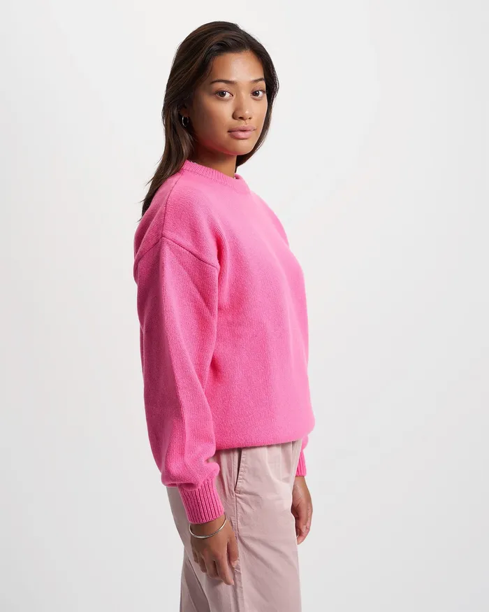 Knit Sweaters Oversized Merino Wool Crew 8211 Marine Blue 8211 Colorfulstandard Women