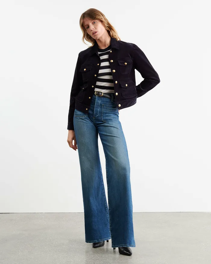 Knits and Sweaters MEIR SWEATER MidnightIvory Stripe Nili Lotan Women