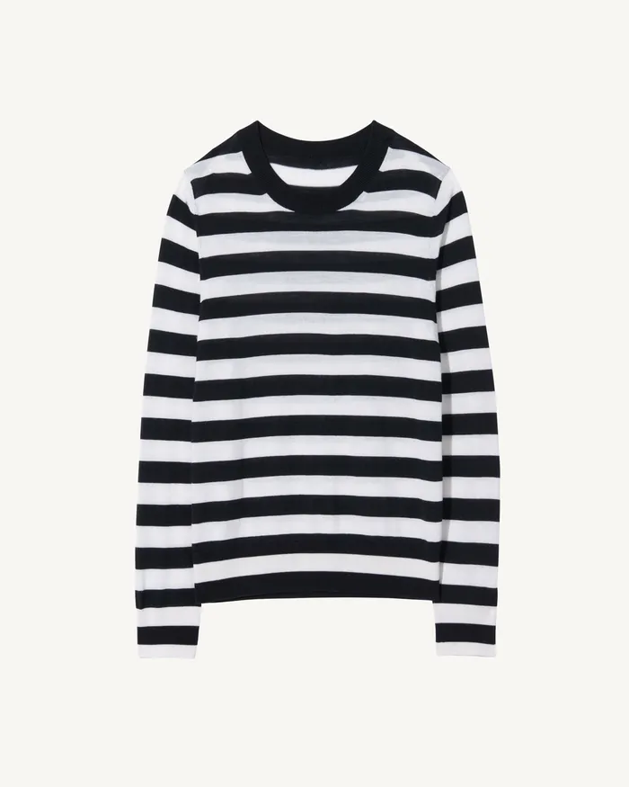 Knits and Sweaters MEIR SWEATER MidnightIvory Stripe Nili Lotan Women