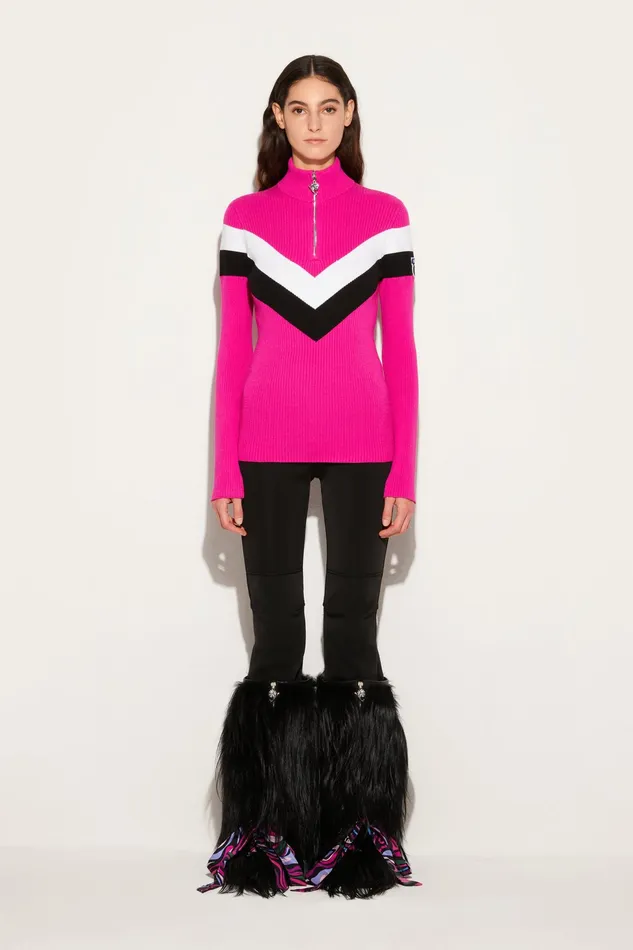 Knitwear Women PUCCI Pucci X Fusalp StripeJacquard Zip Sweater