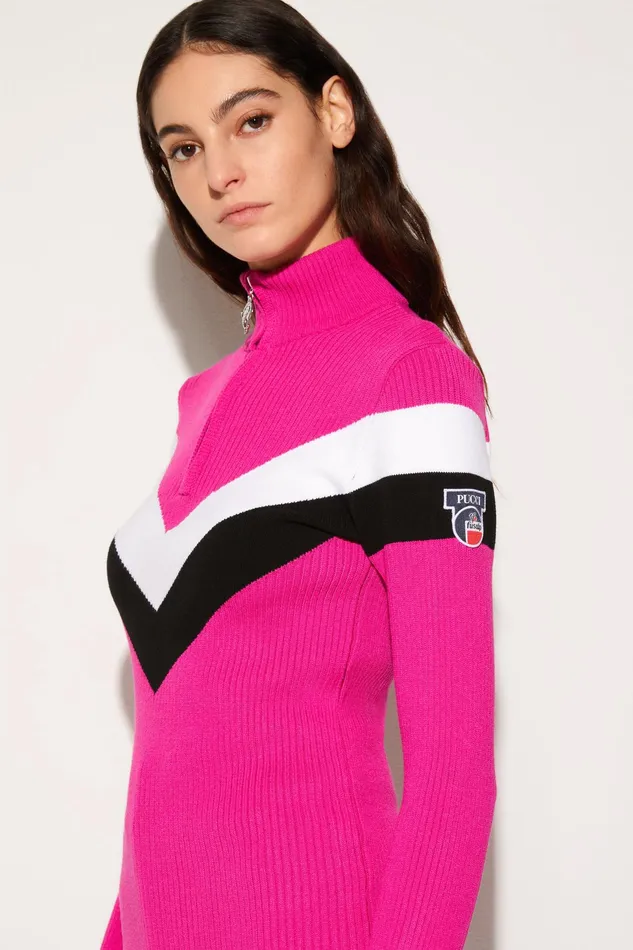 Knitwear Women PUCCI Pucci X Fusalp StripeJacquard Zip Sweater