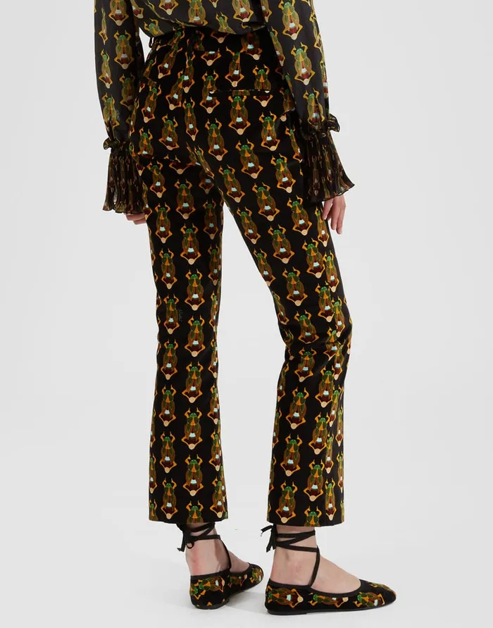 La Doublej 247 Pants Scarab Black In Cotton Velvet Women Shorts and Pants