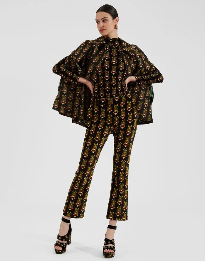 La Doublej 247 Pants Scarab Black In Cotton Velvet Women Shorts and Pants