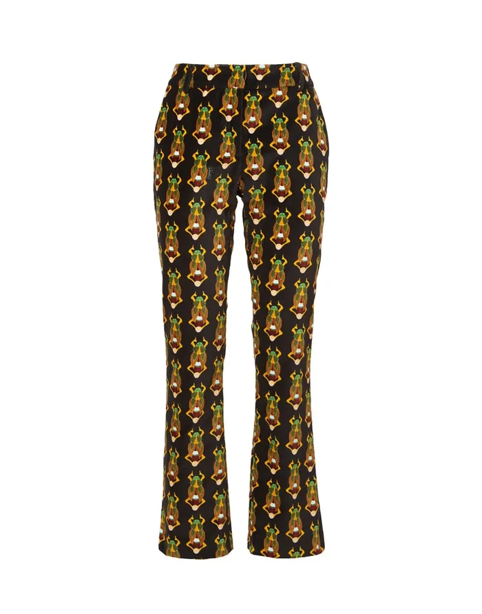 La Doublej 247 Pants Scarab Black In Cotton Velvet Women Shorts and Pants