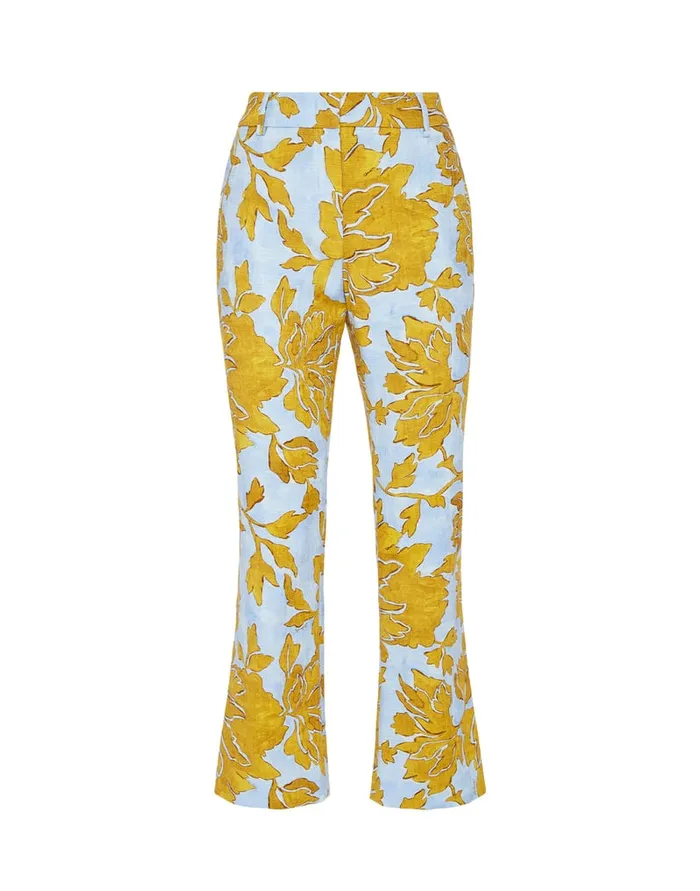La Doublej 247 Pants Tangle Light Blue In Shot Cotton Women Shorts and Pants