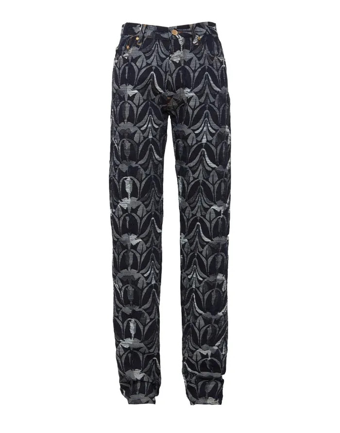 La Doublej Better Than Your Boyfriend039s Jeans Papyrus Navy In Jacquard Denim Women Shorts and Pants
