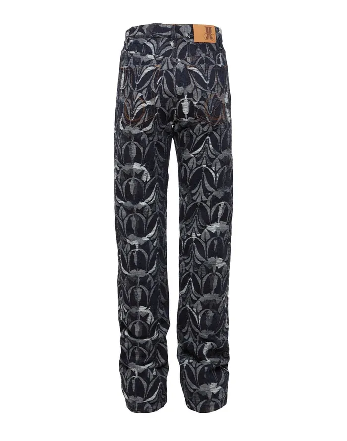 La Doublej Better Than Your Boyfriend039s Jeans Papyrus Navy In Jacquard Denim Women Shorts and Pants