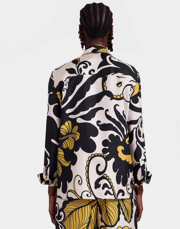La Doublej Boy Shirt Marea Black and White In Silk Twill Women Shirts and Tops