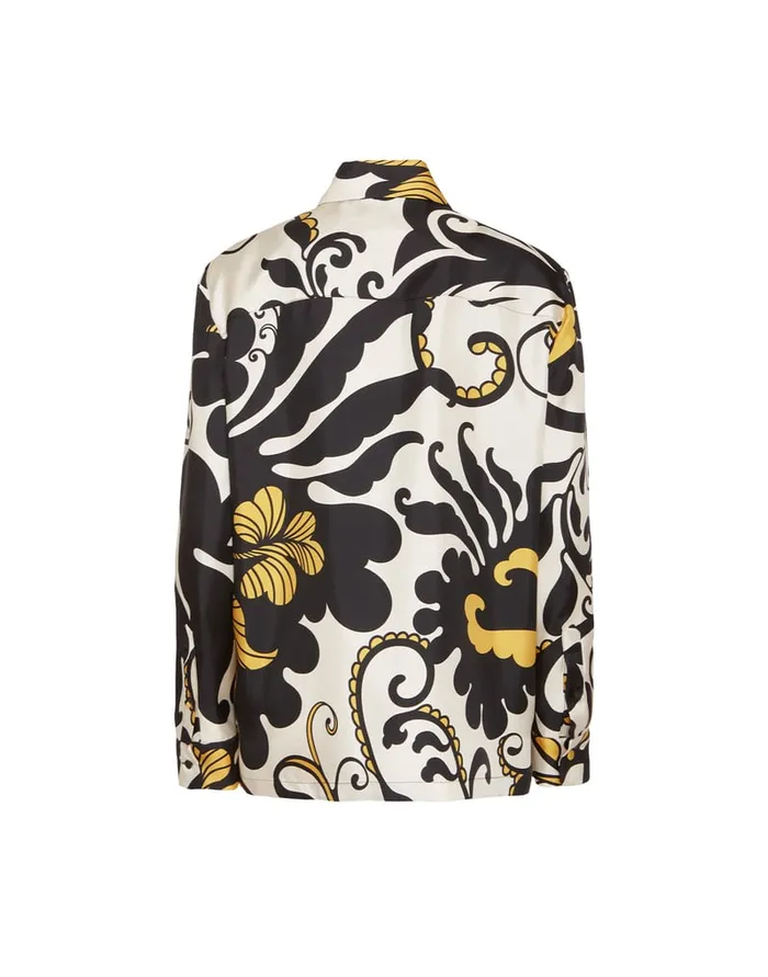La Doublej Boy Shirt Marea Black and White In Silk Twill Women Shirts and Tops