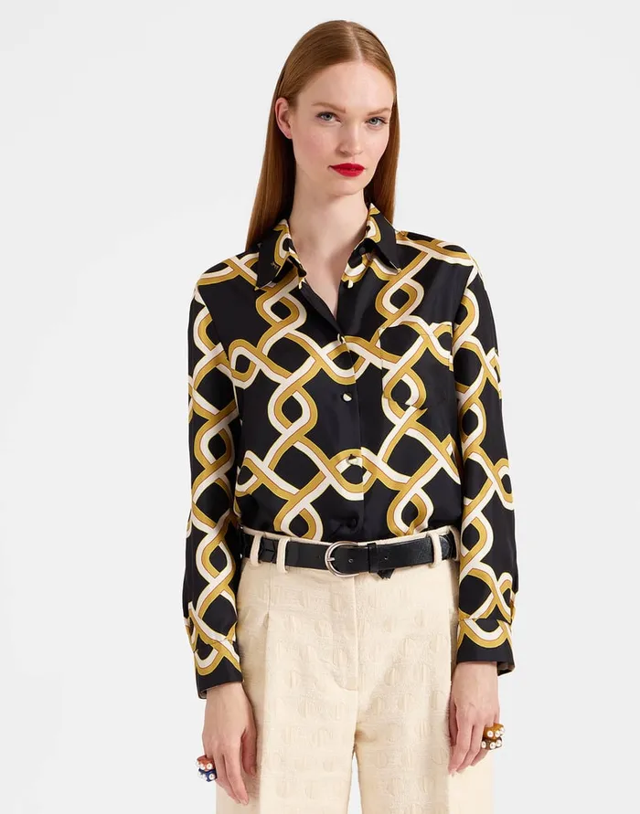 La Doublej Boy Shirt Tackle Black In Silk Twill Women Shirts and Tops