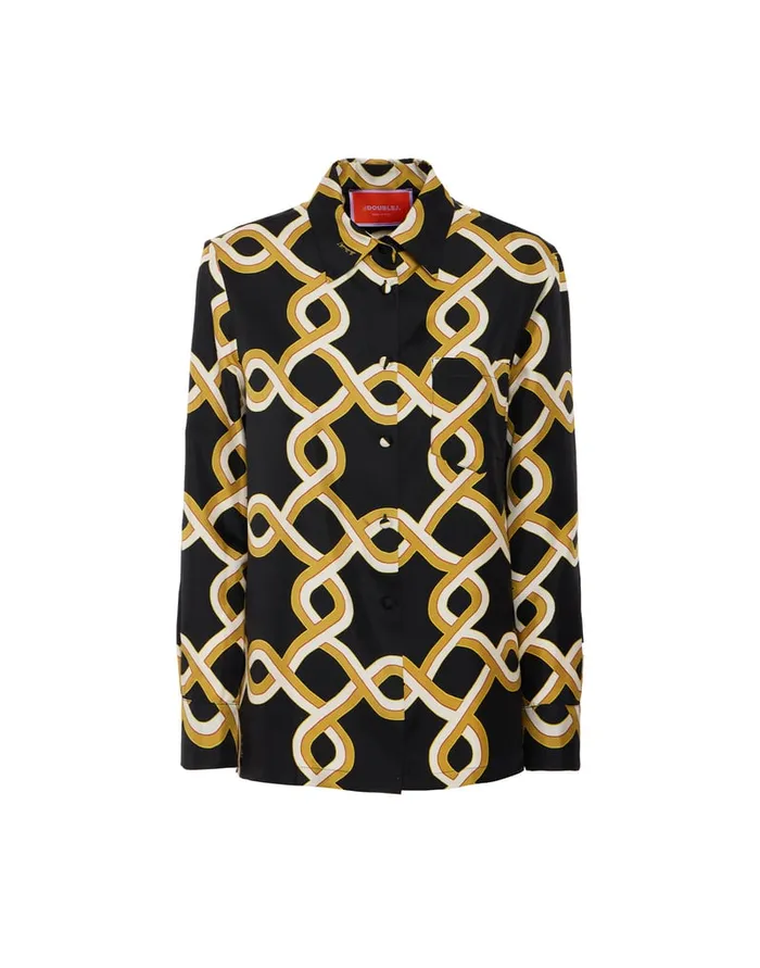 La Doublej Boy Shirt Tackle Black In Silk Twill Women Shirts and Tops