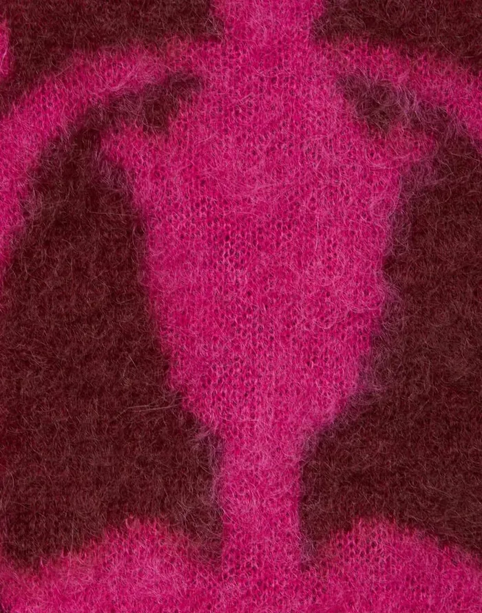 La Doublej Camden Jumper Fuchsia and Bordeaux In Brushed Wool Women Knitwear