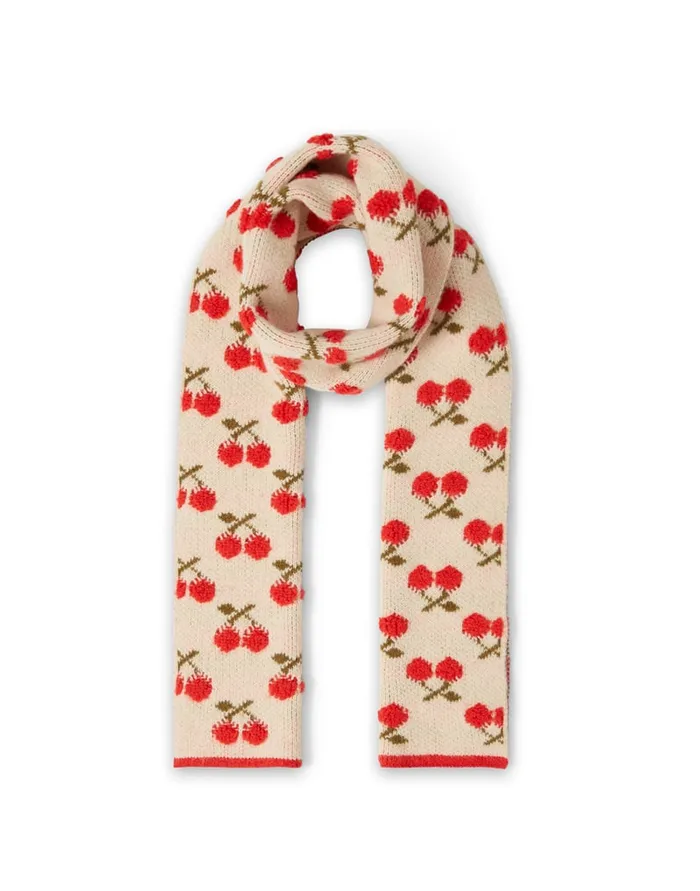 La Doublej Cherry Scarf Off White In Wool Women Foulards and Scarves