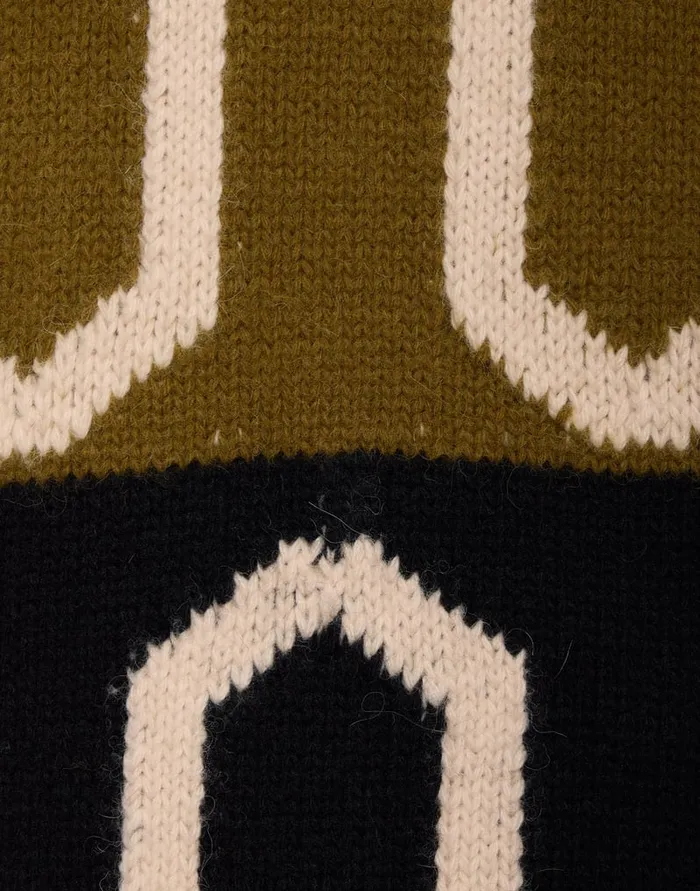 La Doublej Comber Turtleneck Green and Black In Wool Women Knitwear