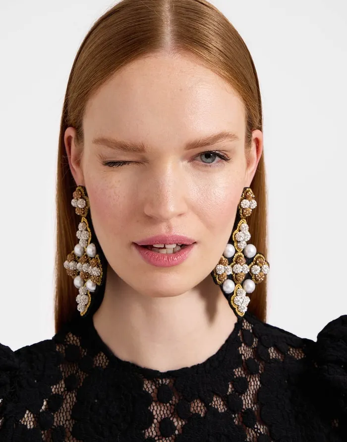 La Doublej Ella Earrings Solid Gold In Mix Pearls Women Jewelry